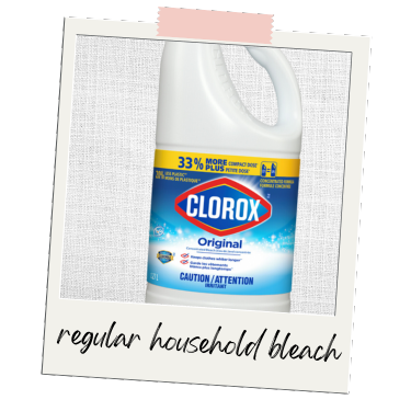 A poloroid picture of Clorox household bleach.