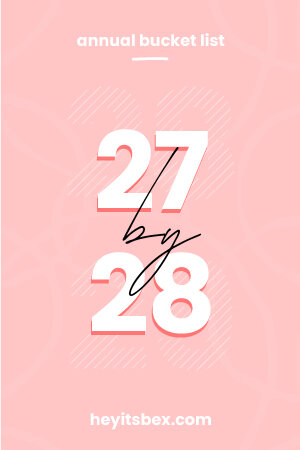 a pink background with the words 27 by 28.